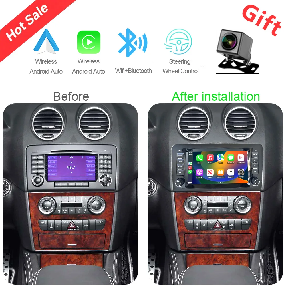 

CHSTEK Car Radio For Mercedes Benz ML-Class W164 GL-Class X164 ML350 GL350 Android Auto Multimedia Carplay WIFI GPS Vedio Stereo