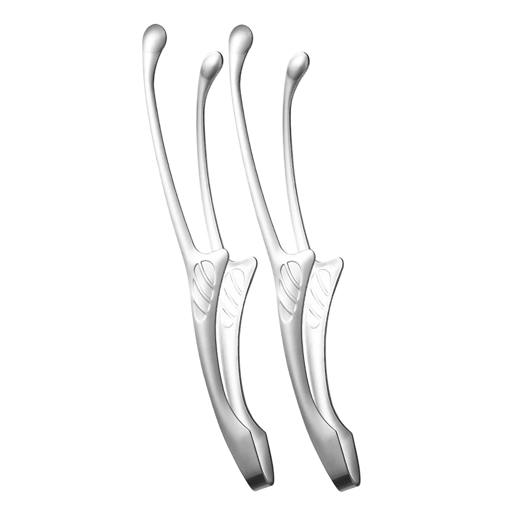 

2Pcs StainlessSteel Steak Stainless Steel Food Tong Tong Food Clip KitchenUtensils SilverColor Barbecue Clamp