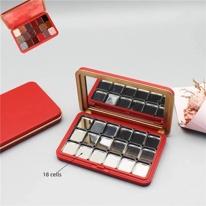 Matt Rot Magnetische Saug Box Pigment Verpackung Box Tragbare Outdoor Malerei Palette DIY Lidschatten Erröten Nagellack Leere Box – Detail 7