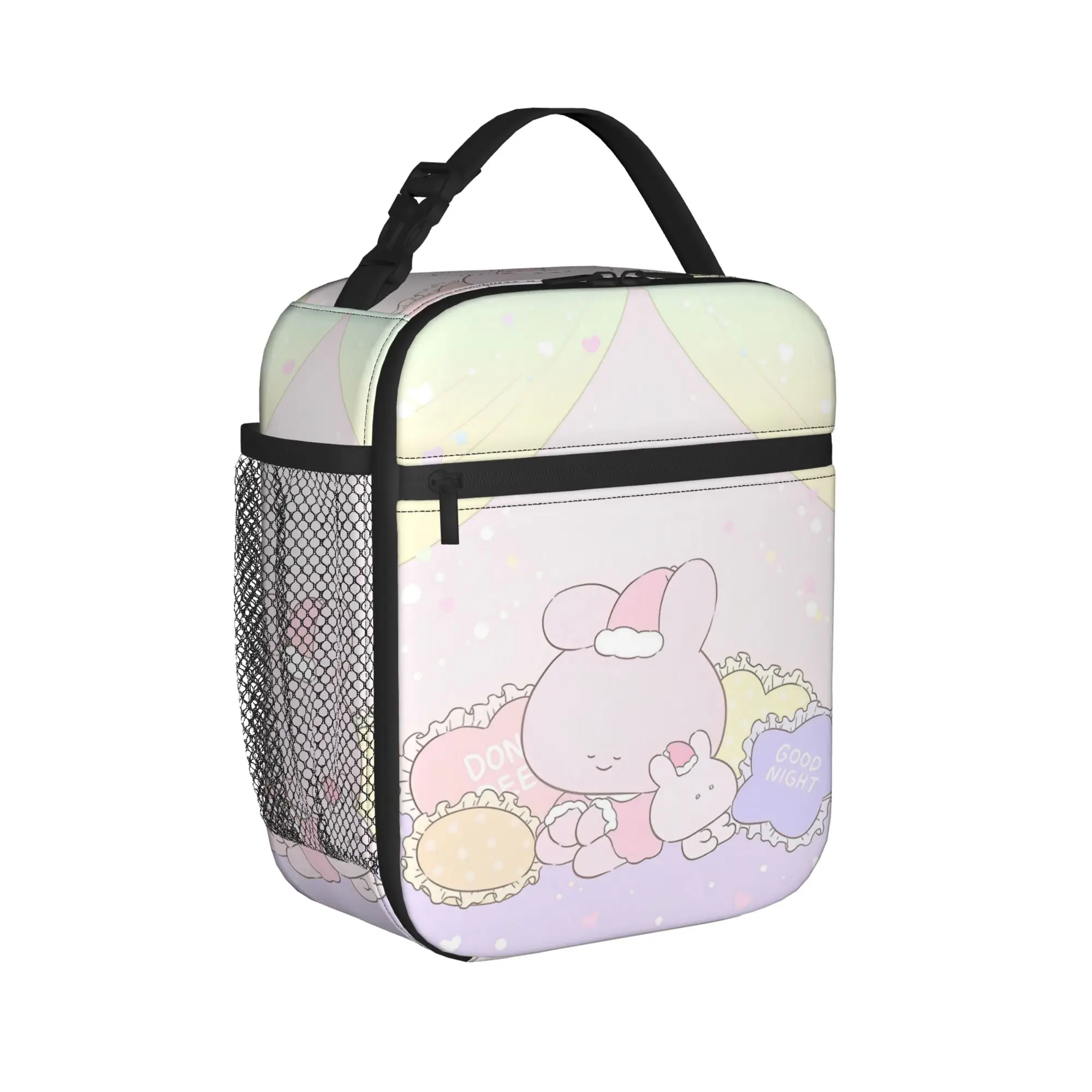 Asamimichaan Asleep Cartoon Insulated Lunch Bags Cooler Bag Reusable,Lunch Container Cute Asamimi Leakproof Lunch Box Tote