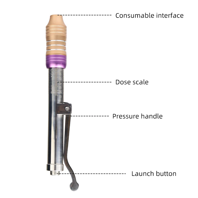 0,3 ml Hyaluron-Injektion stift Massage Zerstäuber Pen Kit Hochdruck-Säure-Mikro pistolen Anti-Falten-Wassers pritze einstellbar