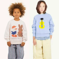 Kids Graphic Sweatshrits 2026 Spring Cotton Tops Girls Long Sleeve Boys Pullovers Cartoon Toddler Outerwear Children Hoodies