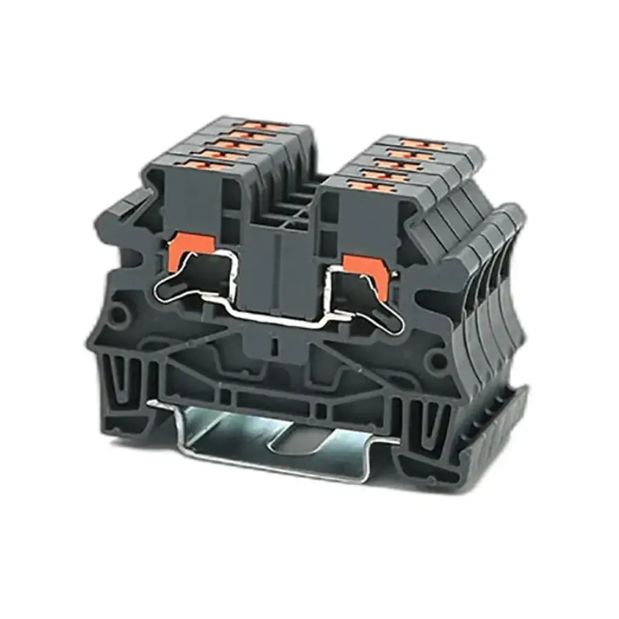 40pcs PTV10 1000V/57A 10m㎡ Side Contact Push-in Spring Connection RPI10 Din Rail Terminal Block Approved by U/L CE RoHS