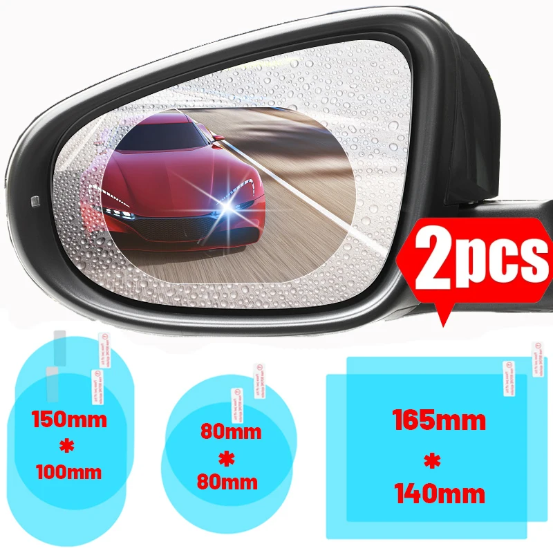 2Pcs Car Rearview Mirror Protective Film Universal Rain-proof Film Waterproof Anti-fog Mirror Stickers Car Window Rain Protector