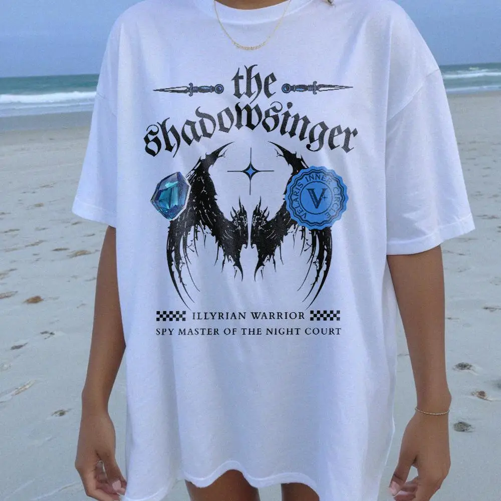 Camiseta feminina de algodão The Shadowsinger Camisa Cassian Illyrian Bat Boys Camisa de manga curta moda tops curtos