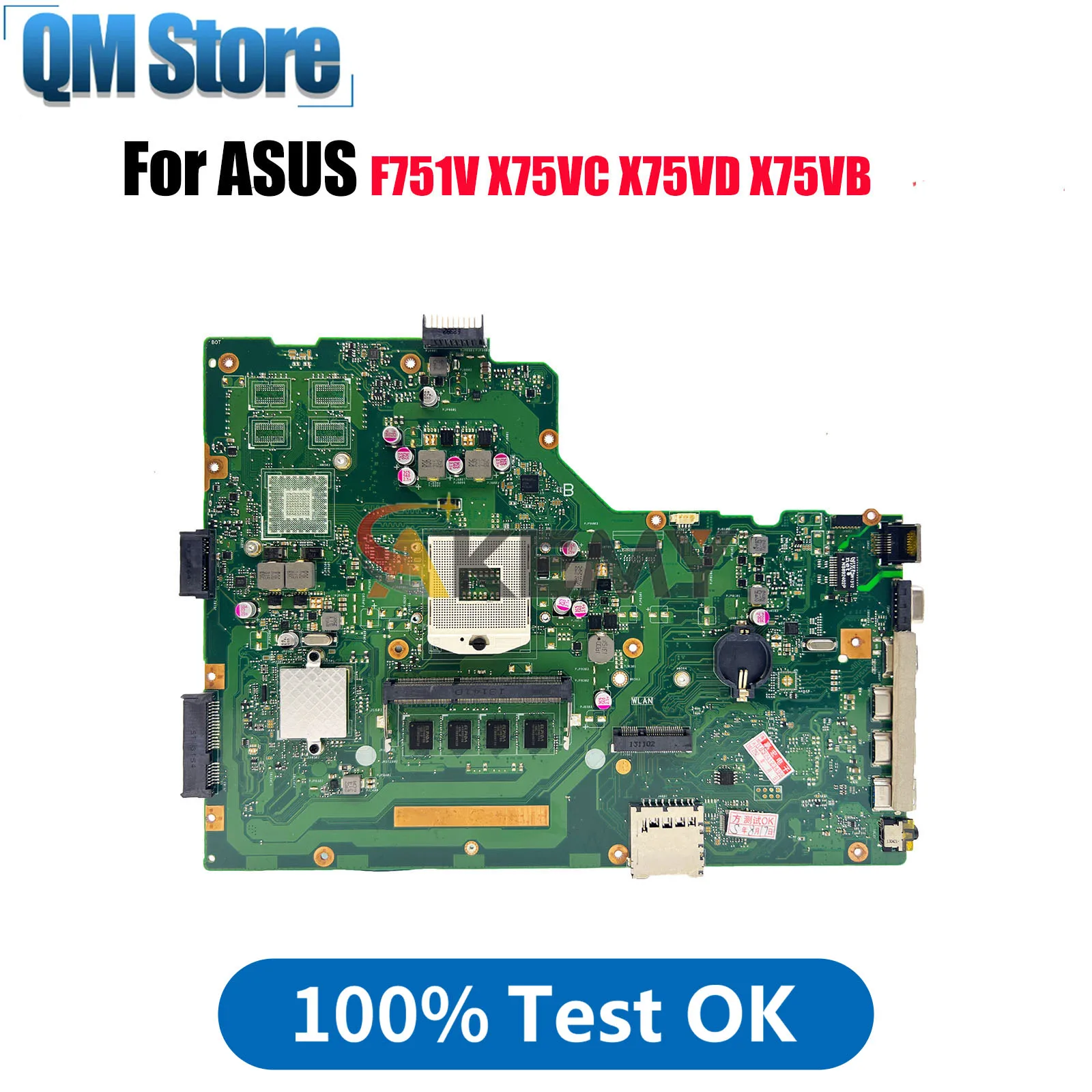 

Материнская плата для ноутбука X75VD для ASUS VivoBook X75VD X75V X75VC F751V X75VB, материнская плата для ноутбука, в наличии, 100% тестирование, ОК, быстрая доставка