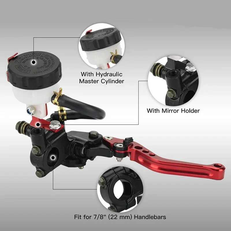 Universal 7/8" 22mm CNC Aluminum Brake Clutch Pump Lever Hydraulic Master Cylinder for 250cc-500cc Dirt Pit Bike Motorcyle parts - Image 5