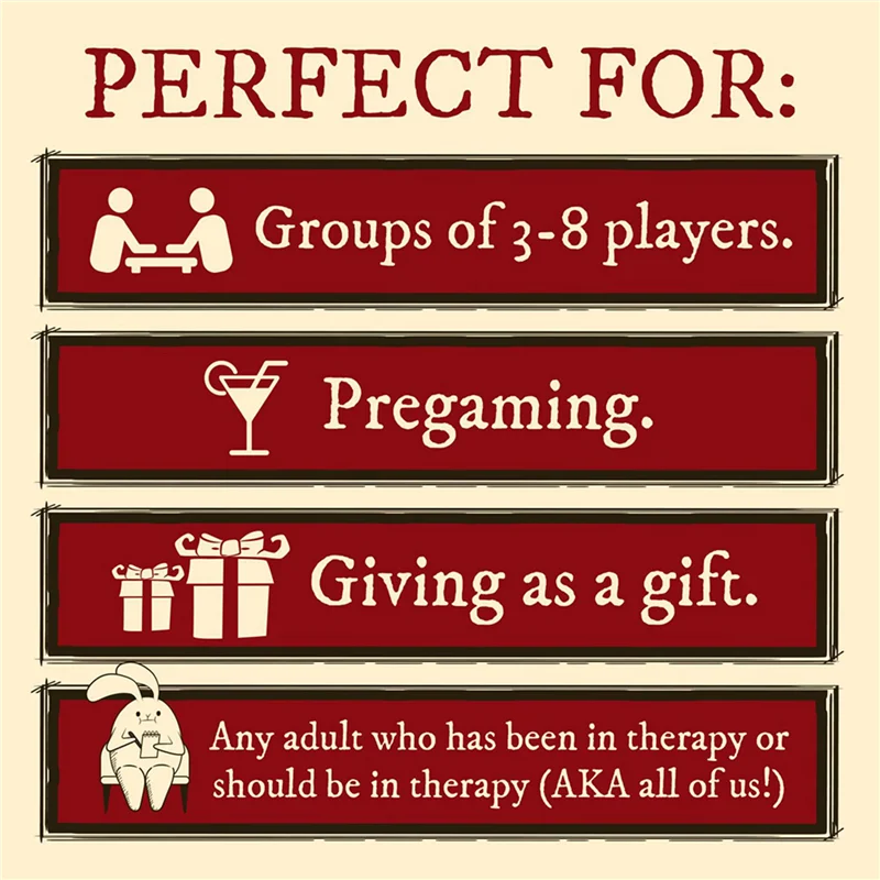 

NALFI-2X Horrible Therapist: Extra Horrible Edition — карточная игра «Там, где ты делаете не запускает» — карточная игра для взрослых для 3-8 игроков