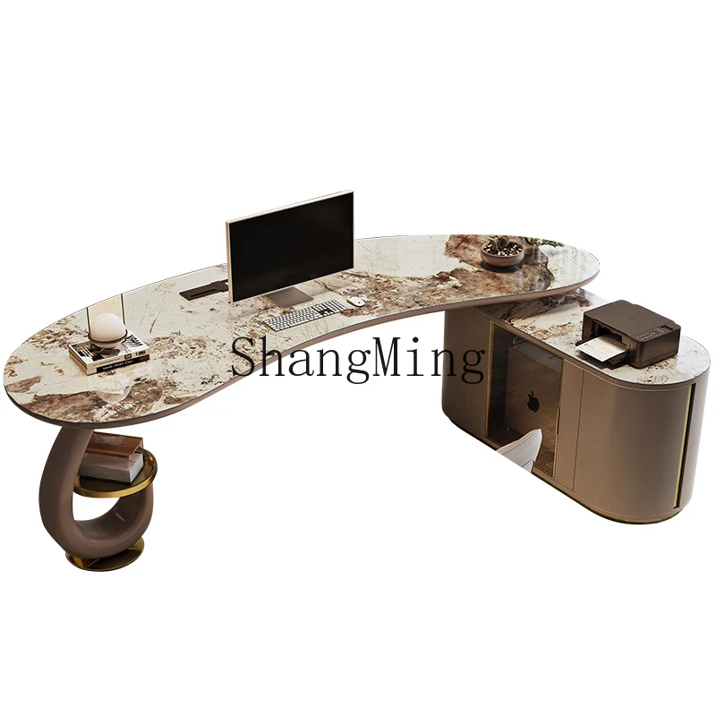 

LXY simple modern home bedroom boss table study computer table rock slab storage writing desk
