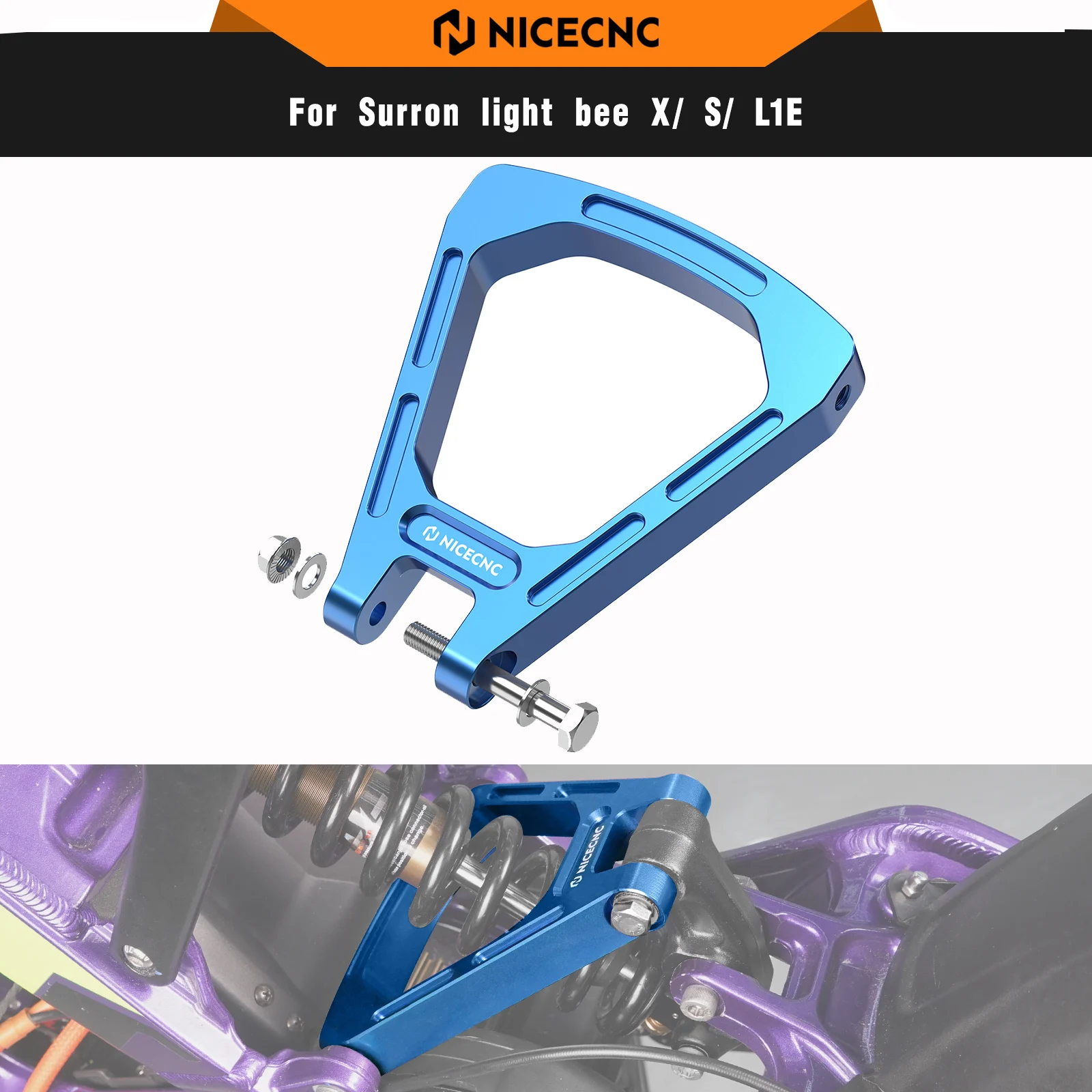 

NICECNC Reinforced Shock-absorbing Triangle Rear Link Bracket For Surron light bee X light bee S L1E Segway X160 X260 Sur-ron