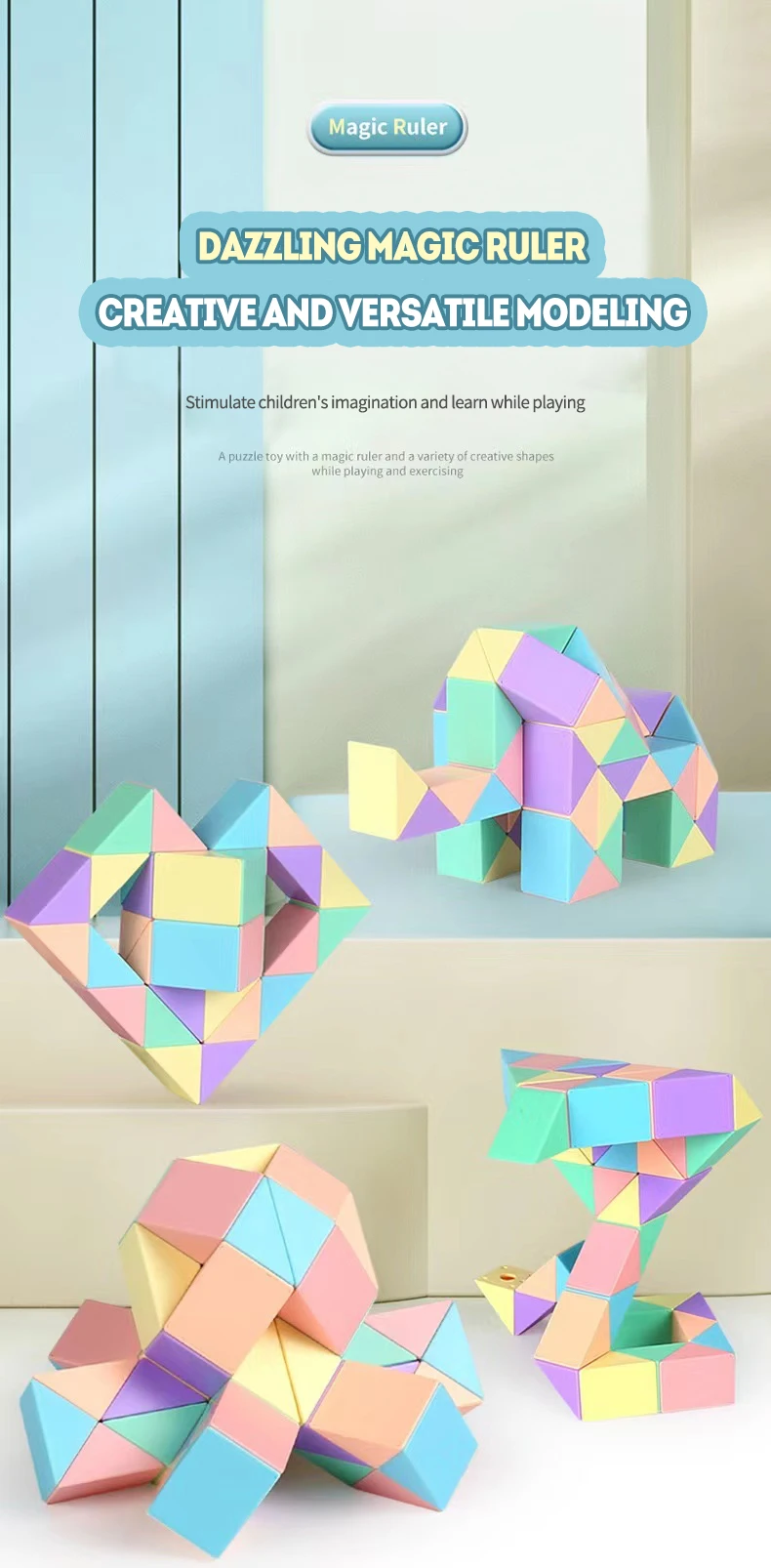 Magic Ruler Puzzle Maze Toy Hand Game Case Box Fun Brain Game Challenge Toys Antistress Twist Snake Folding Toy (36)