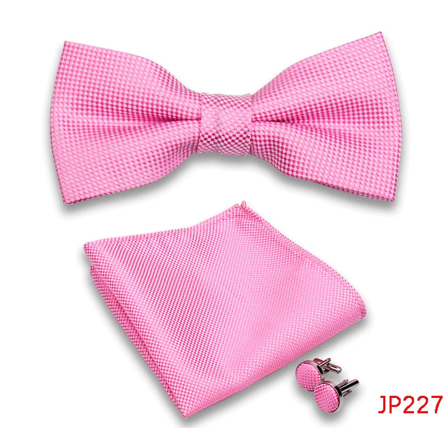 Klassische Herren Fliege Taschentuch Manschettenknöpfe Set Jacquard Fliege für Mann Hochzeit Business Schmetterling Knoten Geschenk Mann Zubehör – Detail 29