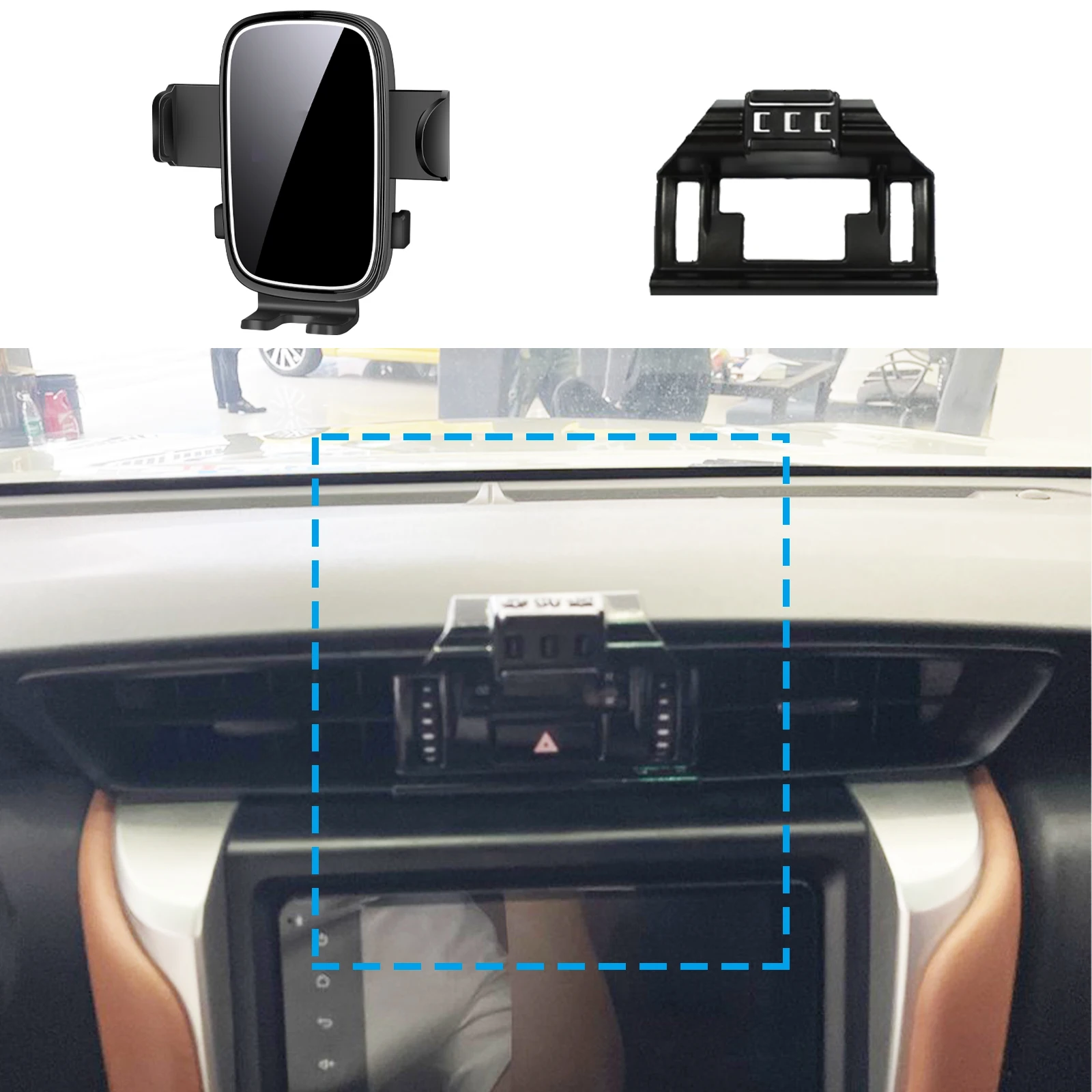 

fit for Toyota Fortuner 2016 2017 2018 2019-2021 Custom Fit Phone Holder Mount Dashboard Screen Base No Drill Car​​ accessoires