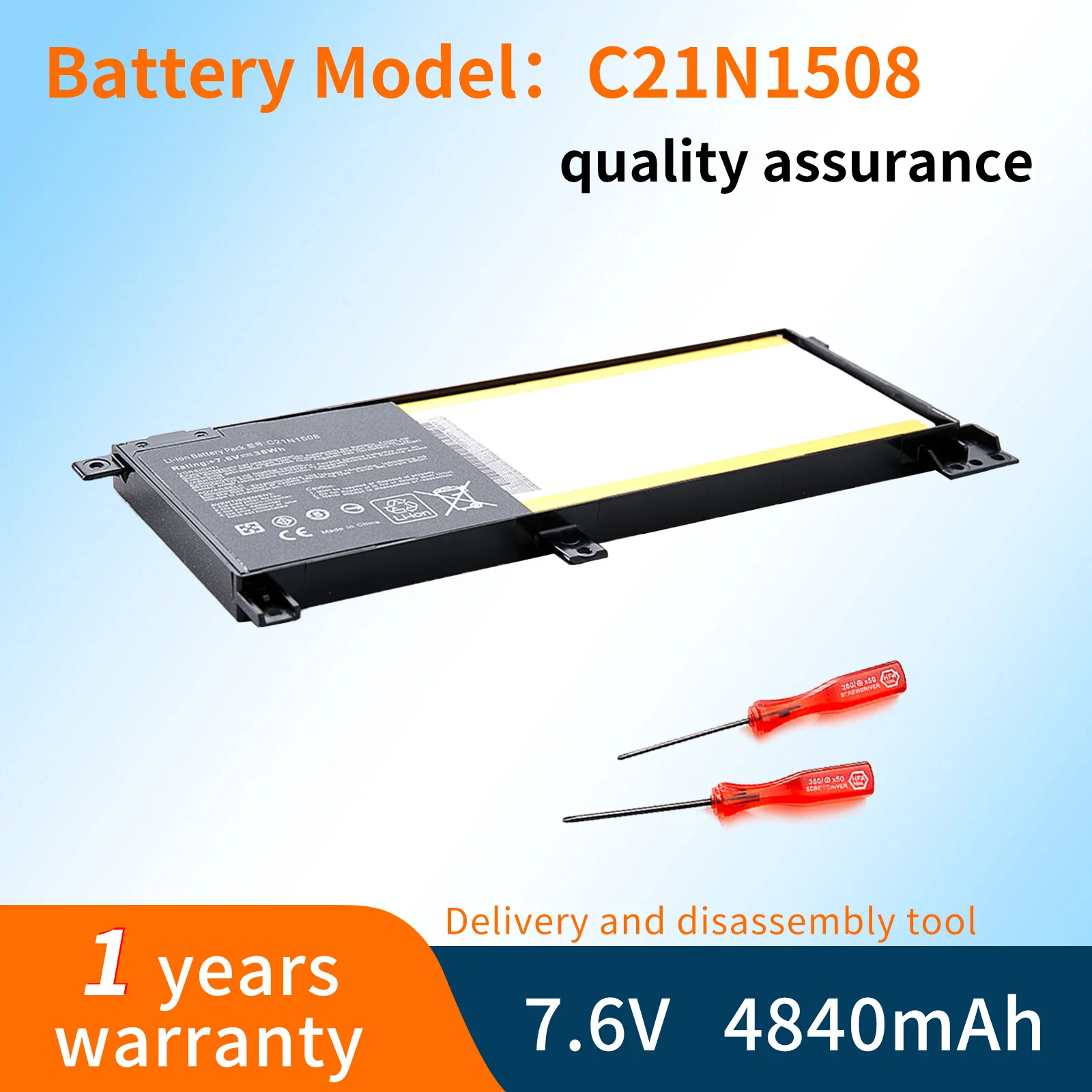 BVBH New C21N1508 Laptop Battery For ASUS X456U X456UA X456UB X456UF X456UJ X456UR X456UV A456U F456U F456UV K456U R457U 38Wh