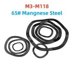 M3 M4 M5 M6 M8 M10-M118 65# Mangnese Steel Bearing Shafts Three Wave Crest Type Spring Washer Gasket Wave Washer