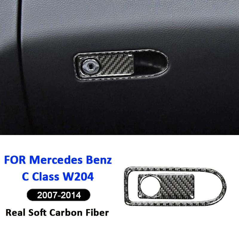 

For Mercedes Benz C Class W204 2007-2014 Carbon Fiber Car Co-Pilot Storage Box Switch Lock Frame Decorative Modification Sticker