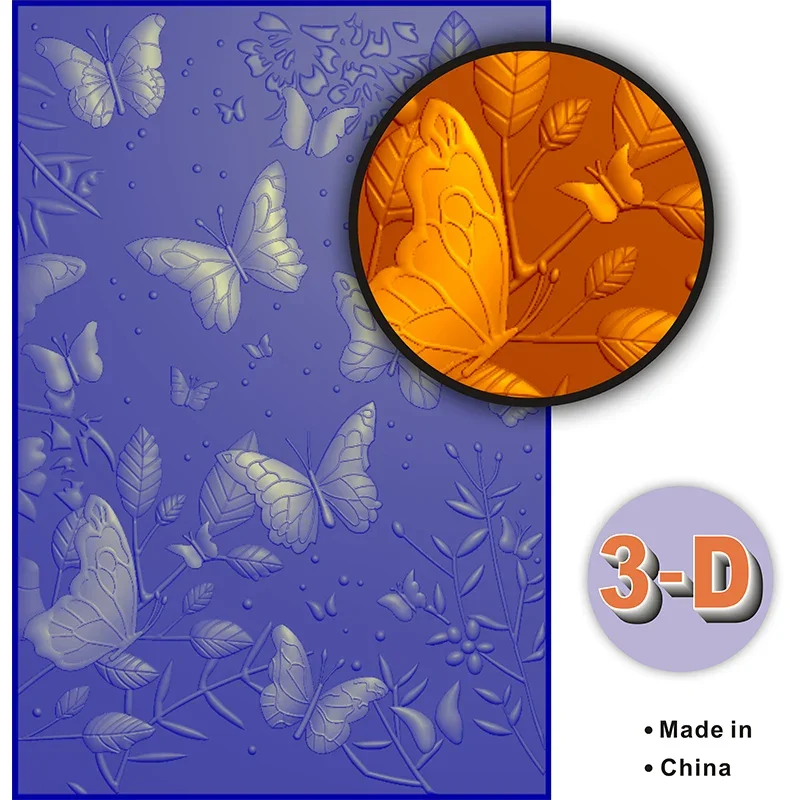 Butterfly Collection 3d Embossed Folder For Handmade Brick Wall Pebble Leaf And Letter Background Greeting Card Clipbook 2022 Ne