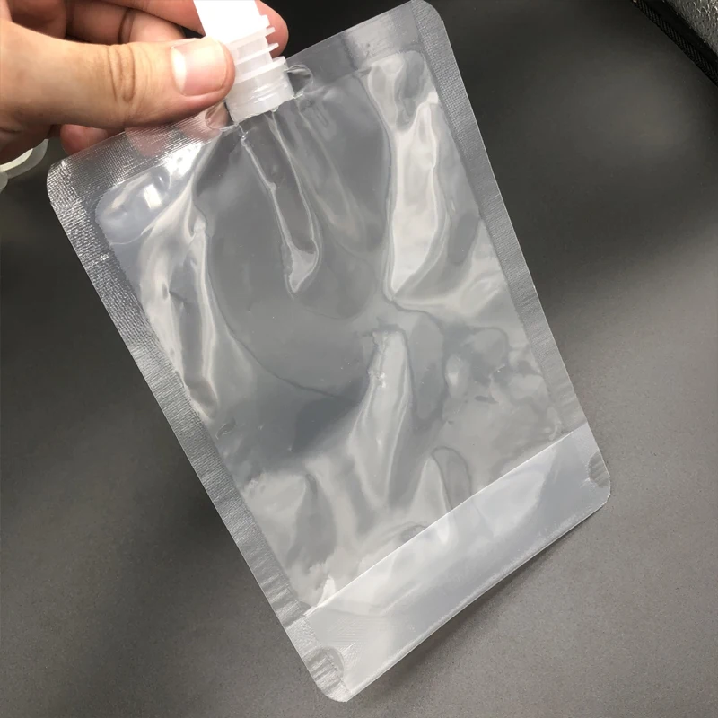 10Pcs/lot Multi-size Stand Up Plastic Drink Bag Transparent Packaging Pouch for Travel Camping Liquid Juice Milk Sealing Bags