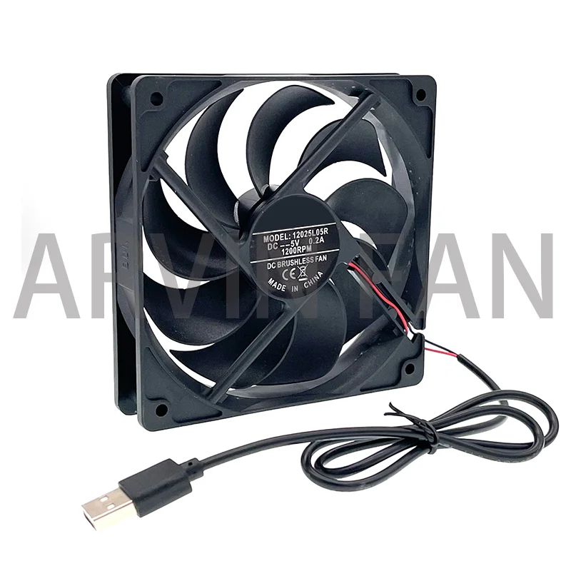 

SXD12025S5 120mm Mini USB Cooling Fan,Router Fans,DIY PC Cooler TV Box Wireless,Silent Quiet DC 5V 120X120X25mm