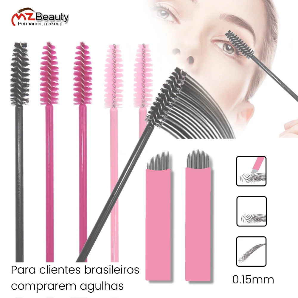 

Disposable Eyelash Brushes Kits Microblading Needles Dia 0.15MM Micro Tebori Blades Tattoo Eyebrow Supplies Makeup Applicators