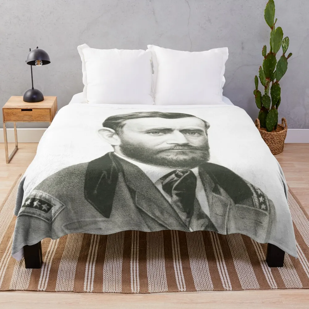 

Ulysses S. Grant Throw Blanket Decorative Sofa Designers christmas gifts Blankets