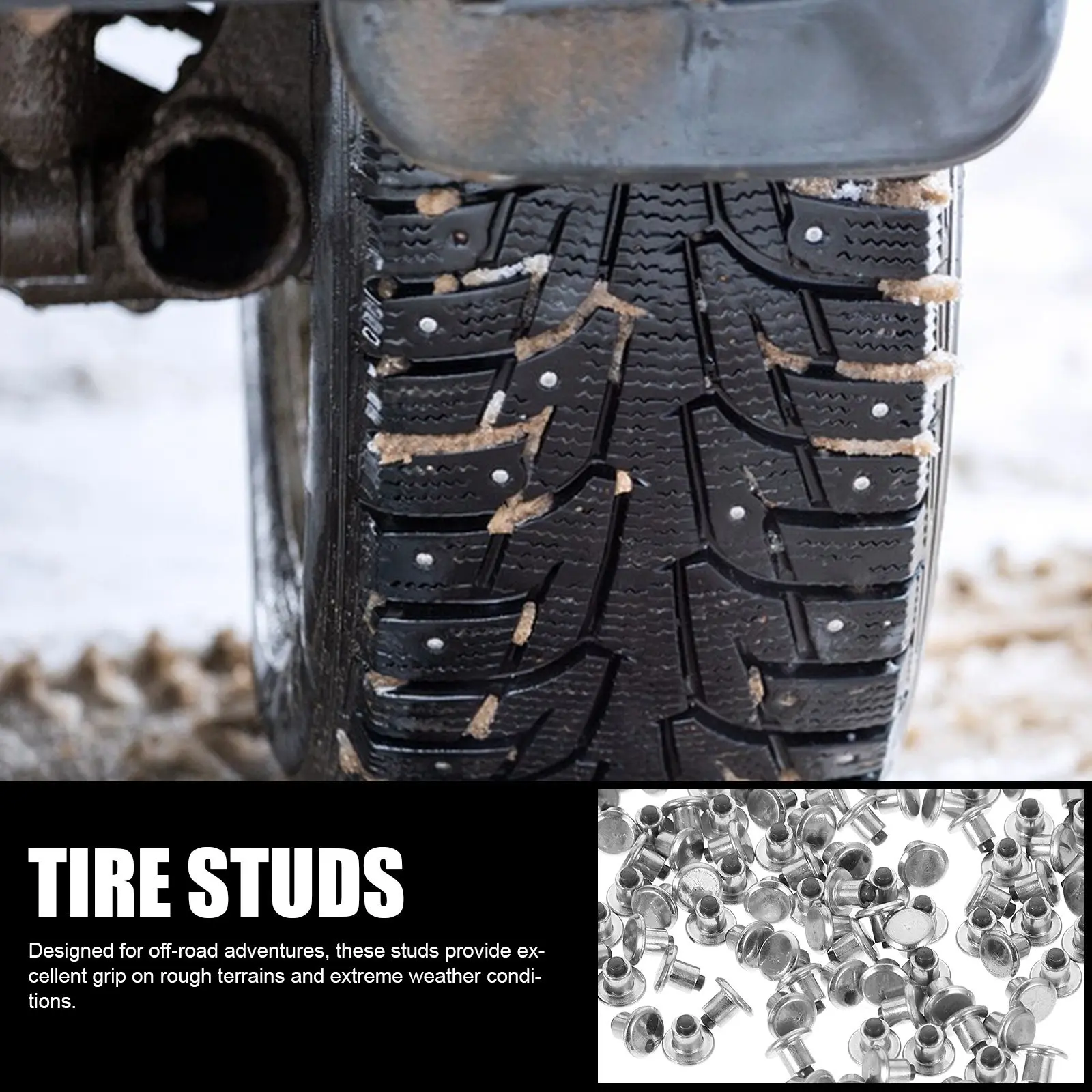 

100Pcs Tire Studs Aluminum Alloy Sturdy Snow Tire Spikes Versatile Car Truck Suv Off-Road Traction Safety Wheel Tyre Spikes