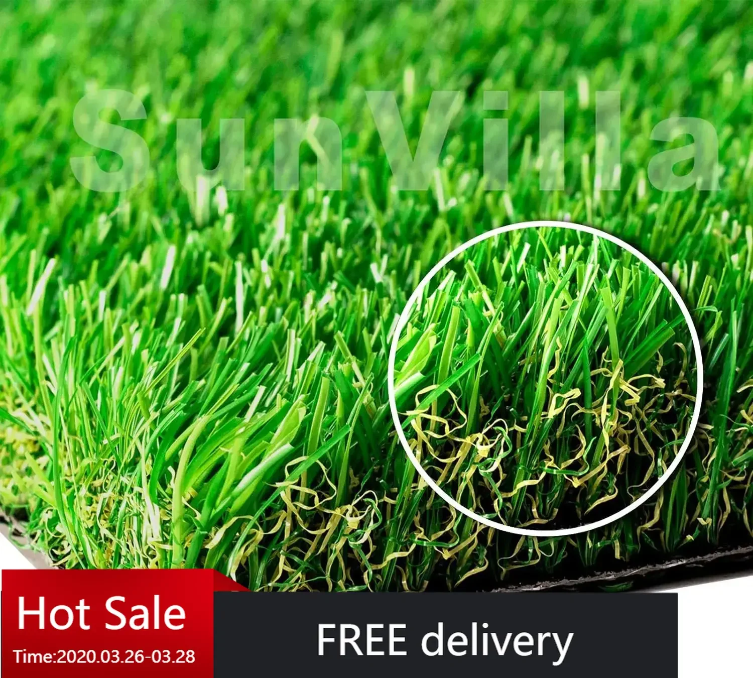 5'X10' Realistic Indoor/Outdoor Artificial Grass, 5 ft X 10 ft = 50 square feet, Green/Olive Green/Yellow