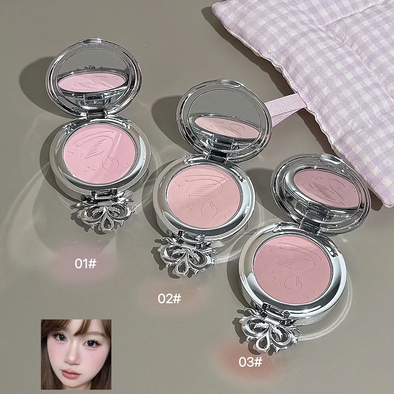 NICEKEY Monochrome Blush Palette Lasting Matte Peach Rouge Rose Red Cheek Tint Blush Powder Natural Makeup Contouring Eyeshadow gallery 4