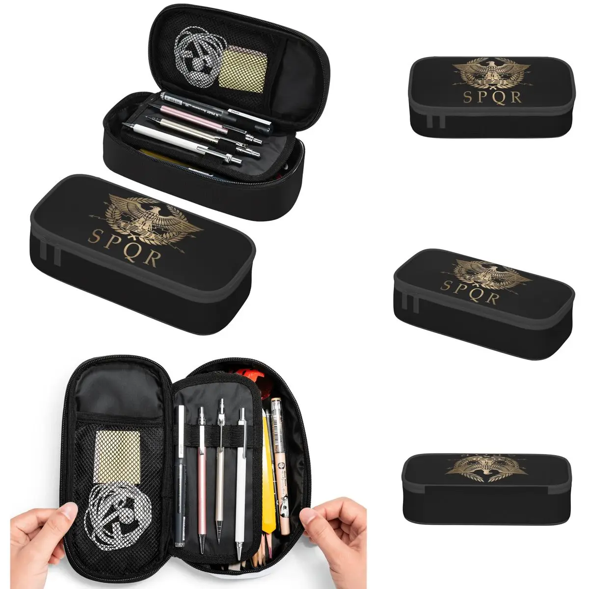 SPQR- Roman Empire Standard Shield Pencil Cases Large Capacity Pen Bags Pen Box Pencil Pouch For Boys Girls Students School