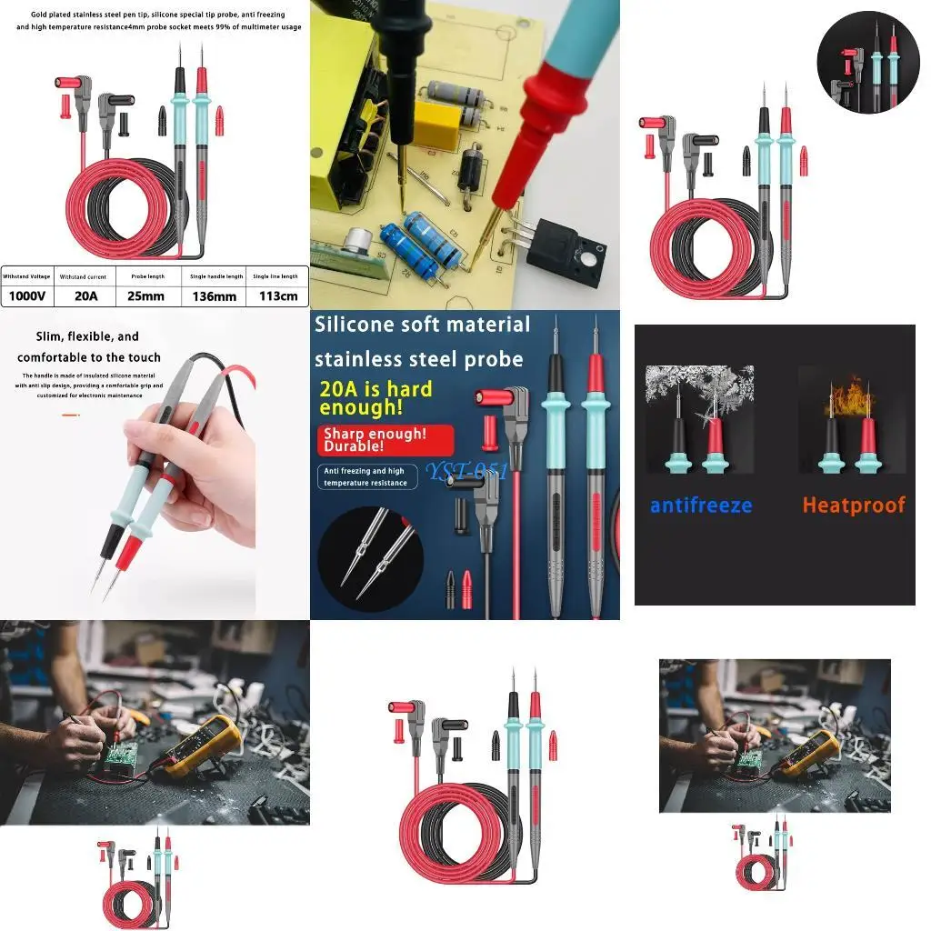 

E15A Strong 80 Center Multimeter Probes Highlighting Twist Complimentary Tall Potential Cables