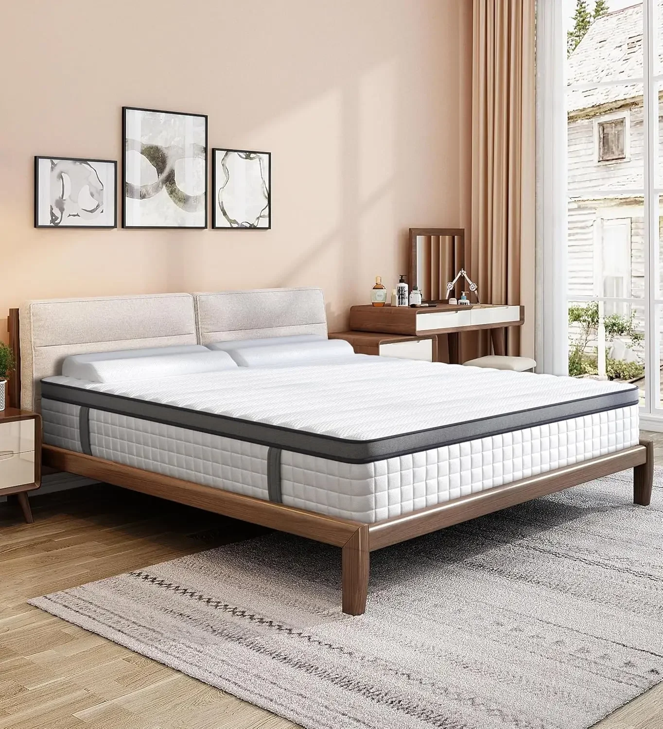 Colchões Queen, colchão Queen Size de 10 polegadas, espuma viscoelástica com sensação de firmeza média