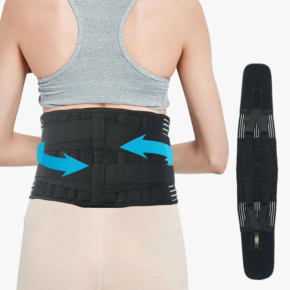 

Sports Support Waist Support Adjustable Elasticity Double Straps Pressurized Belt Mesh Breathable Fitness Belt