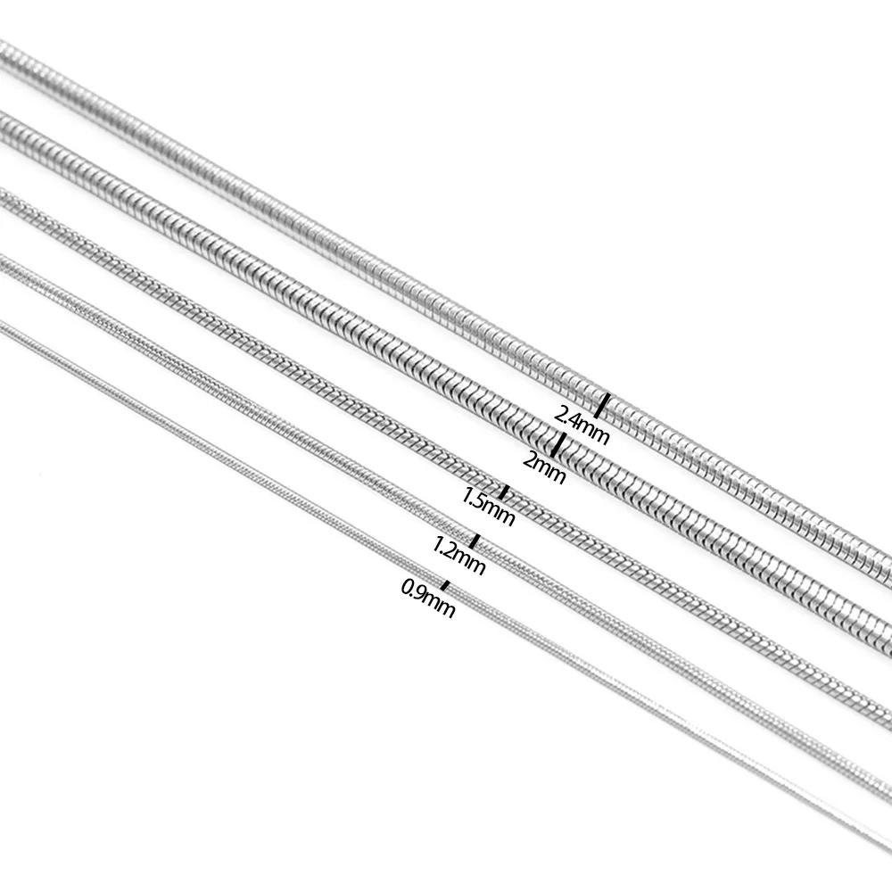 Großhandel 1 Meter Edelstahl Rundschlangenkette für DIY Herren Damen Halsketten Schmuckherstellung – Detail 1