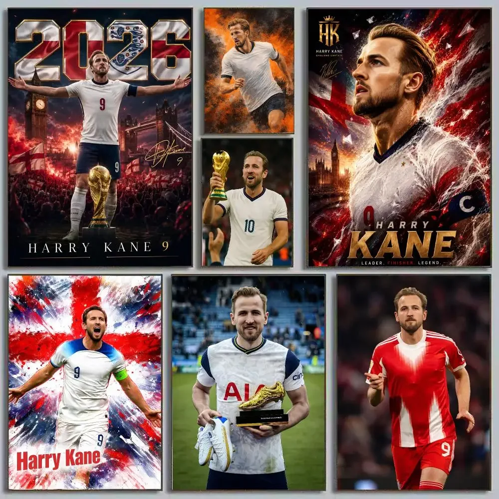 Harry Kane FC Bayern Goal Machine England Captain Painting Calligraphy Eco-friendly wall decor Vintage Office frameless