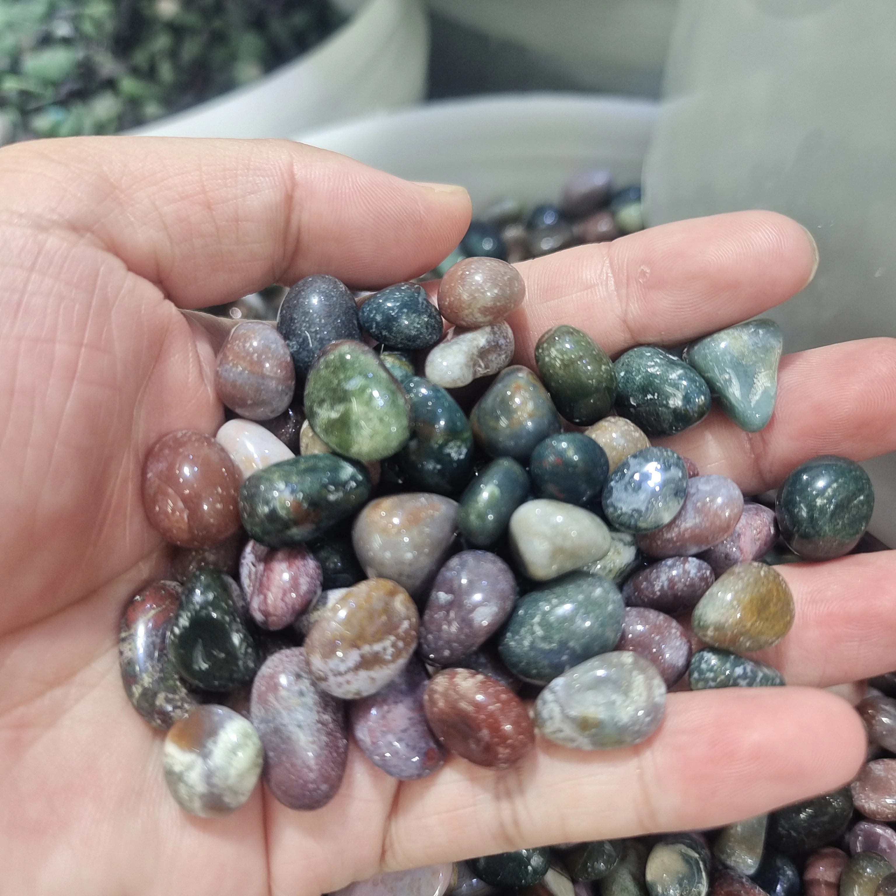 1000g Natural Crystal Real Tumbled Stone Ocean Jasper Energy Mineral For Aquariums Spiritual Healing Witch Chakra Decor Gift