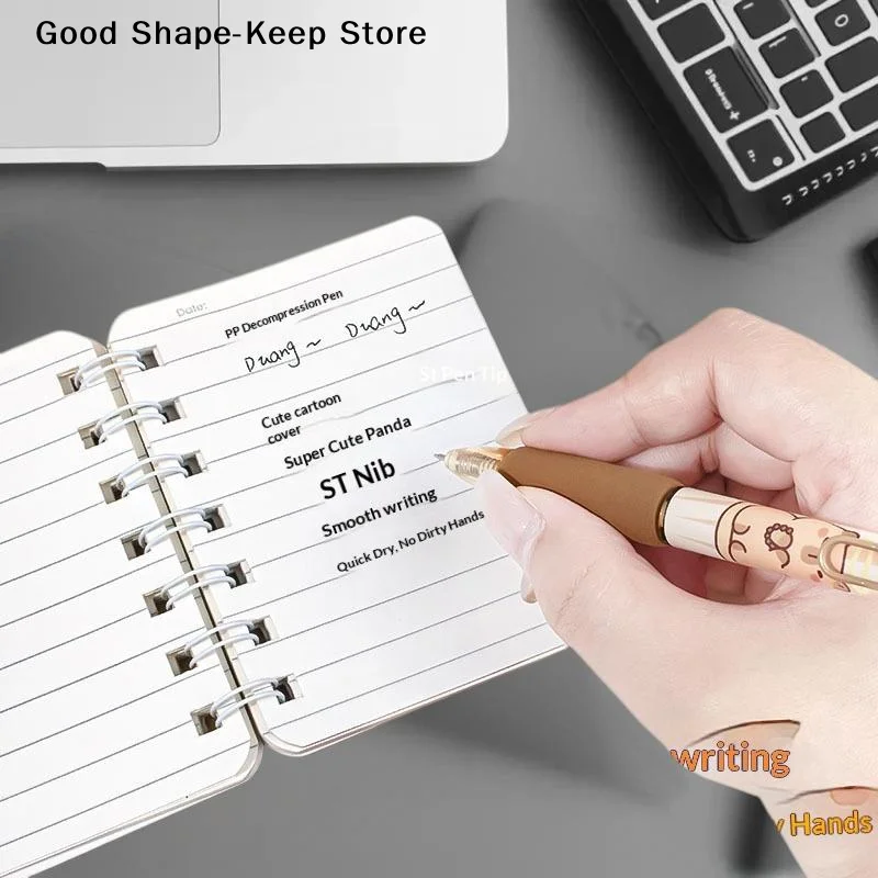 

4Pcs Neutral Pen Student School Writing Stationery Supplies Cute Cartoon Capybara Gel Pen Stress Relief Press Butt Soft Grip Pen