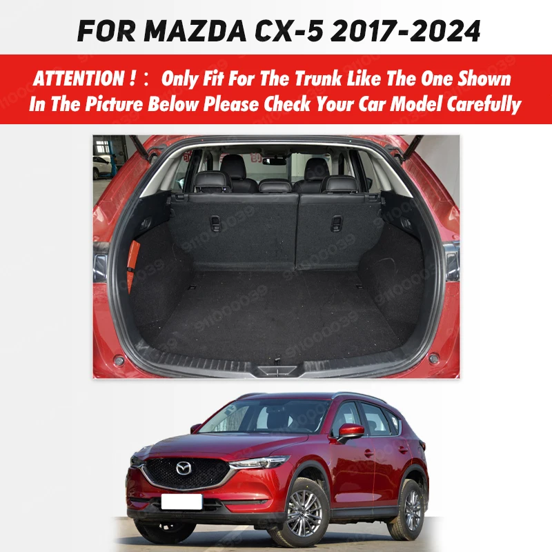 Auto Full Coverage Trunk Mat For Mazda CX-5 2017-2024 23 22 21 20 19 18 Car Boot Cover Pad Interior Protector Accessories