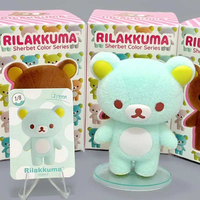 Rilakkuma Flocked Blind Box Figure Pink Sherbet Series Trendy