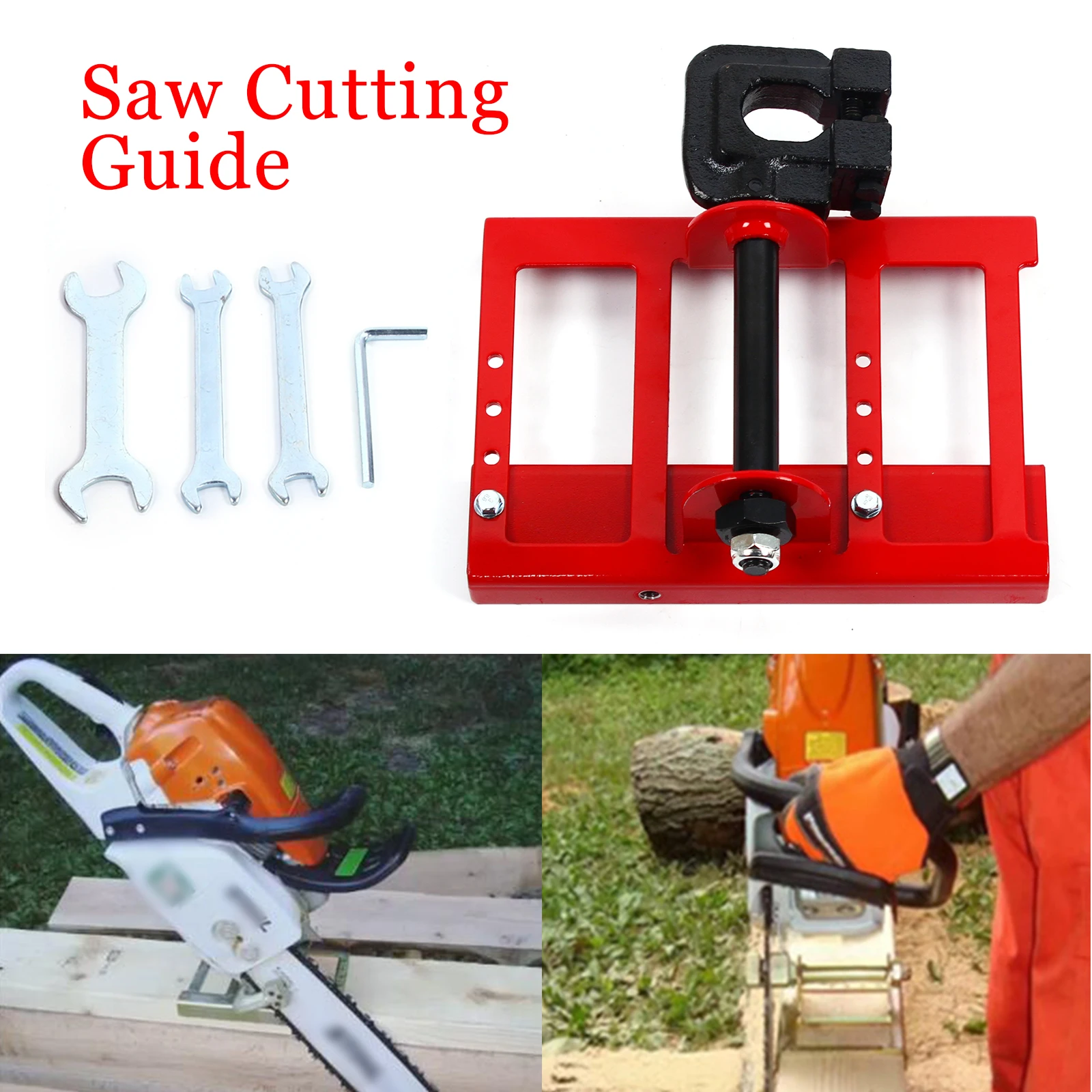 160MM Mill Lumber Cutting Guide Saw Steel Timber Chainsaw Attachment Cut Guided Mill Wood with Wrench Kit New