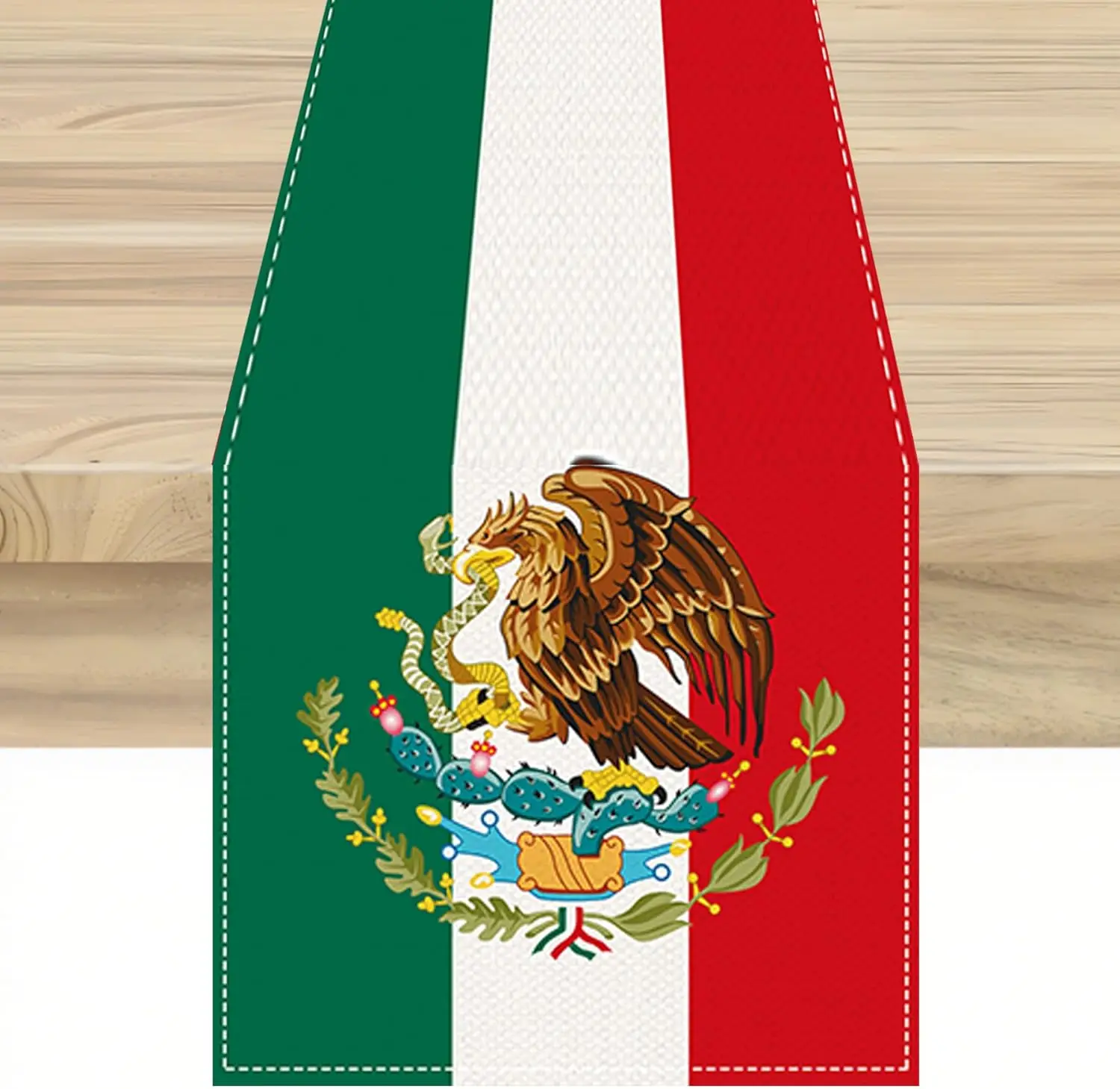 Mexico Independence Day Linen Table Runner Party Decor Reusable Mexican Flag Kitchen Dining Table Runner Holiday Party Decor