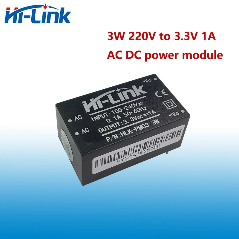 Hi-Link-AC DC Power Supply, Módulo Inteligente Isolado, Casa Inteligente, Alta Eficiência, Fabricante, HLK-PM03, 3W, 3.3V, 1A