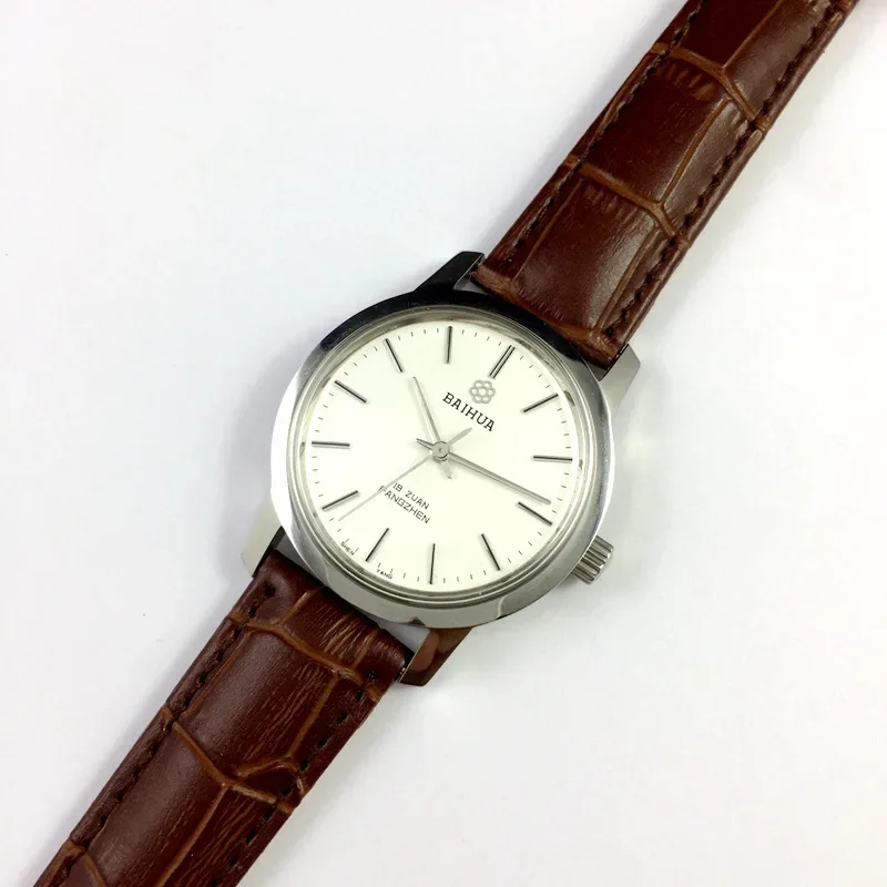BAIHUA, reloj mecánico Manual, reloj de pulsera de cuerda a mano para hombre, relojes de fábrica Shenyang, reloj Orologio de cuero negro para hombre de negocios, reloj masculino