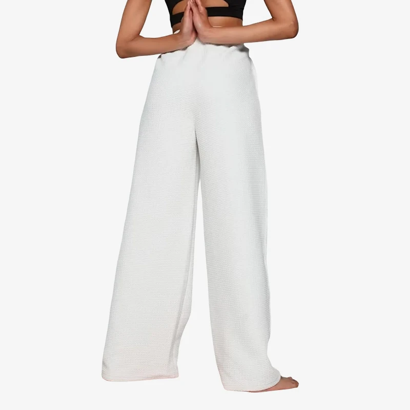 Puma genuine women's lightweight, breathable, loose fitting wide leg knitted sports casual pants 525758-05