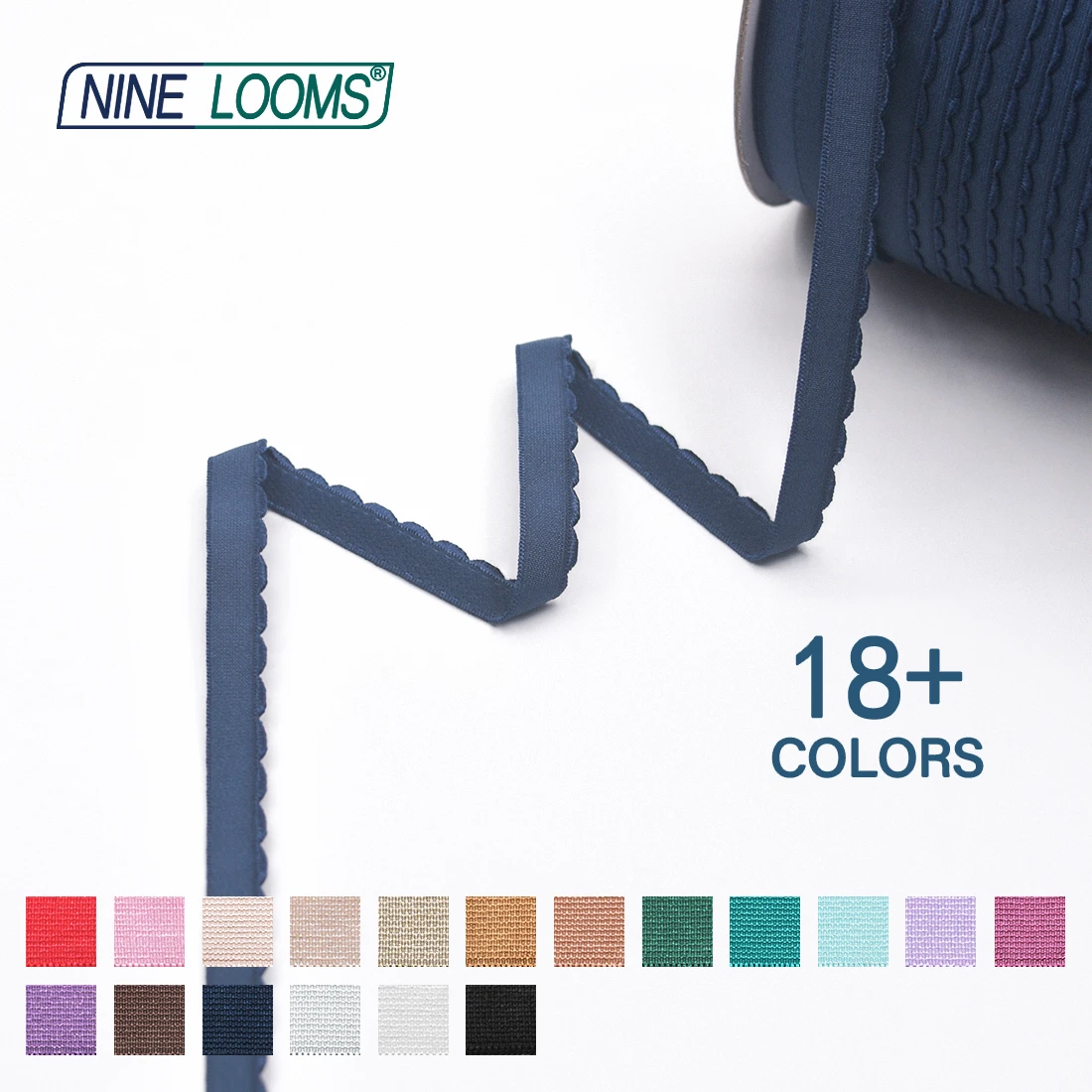 NINE LOOMS Picot BH-Träger, Gummibänder, 3/8 Zoll, 1/2 Zoll, 5/8 Zoll, 10 mm, 13 mm, 15 mm, Plüsch-Schulterband, Dessous-Nähbesätze, 50 100 Yard per Spule – Detail 13
