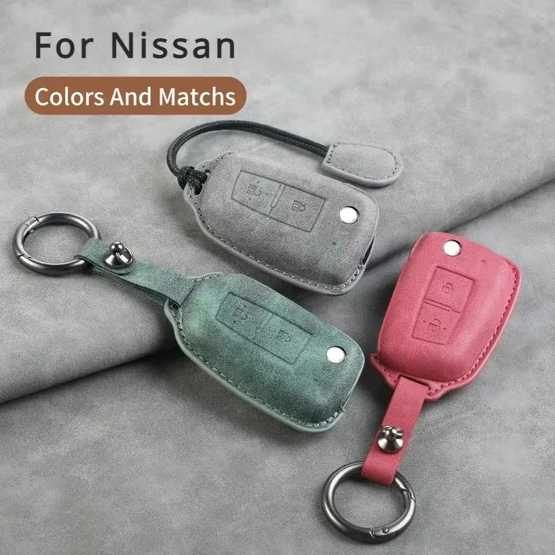 

Leather Car Key Cover Car Key Case 2/3 Button for Nissan Qashqai J11 X-trail Murano Maxima Tiida Altima Quest Juke Micra Pulsar