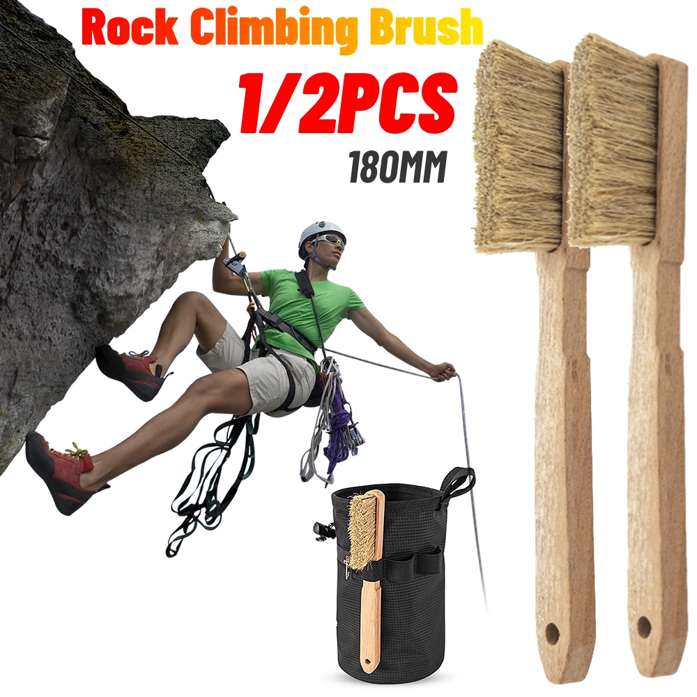 1/2PCS Rock Climbing Brush Portable Firm Bouldering Chalk Brush Long Handle Bouldering Cleaning Brushes Climbing Accessories