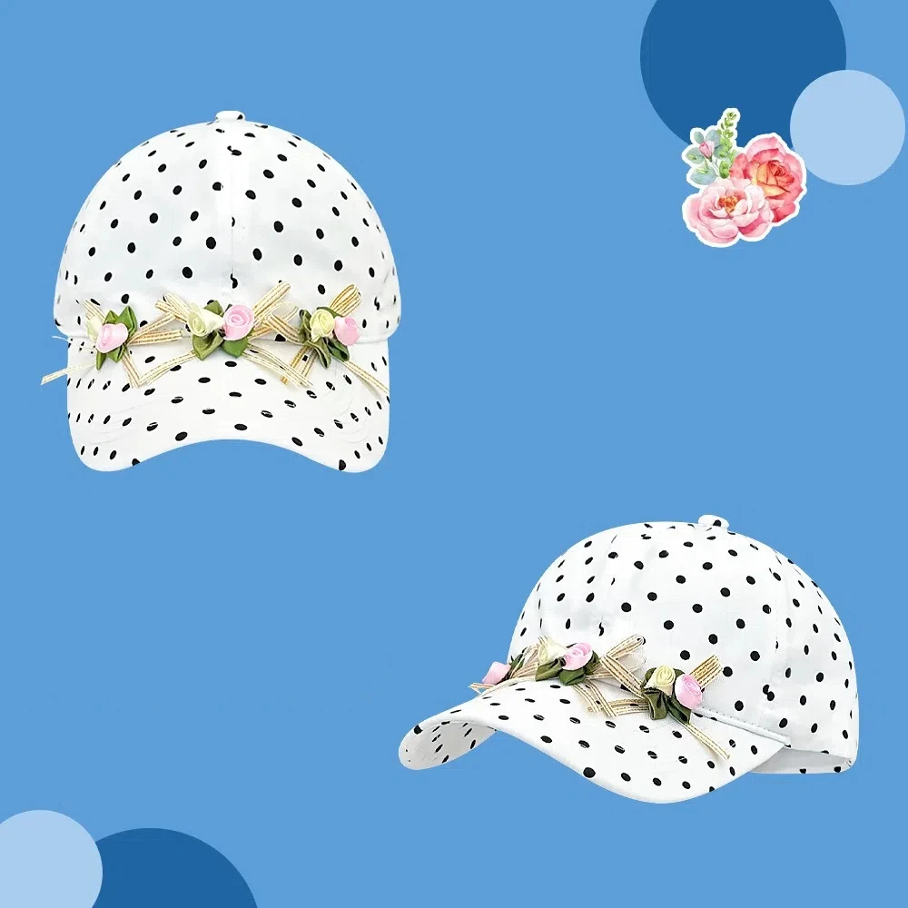 Korean Polka Dot Printing Bow Baseball Caps Thin Sun Protection Sun Hat Adjustable Sweet Bow Snapback Hat Summer