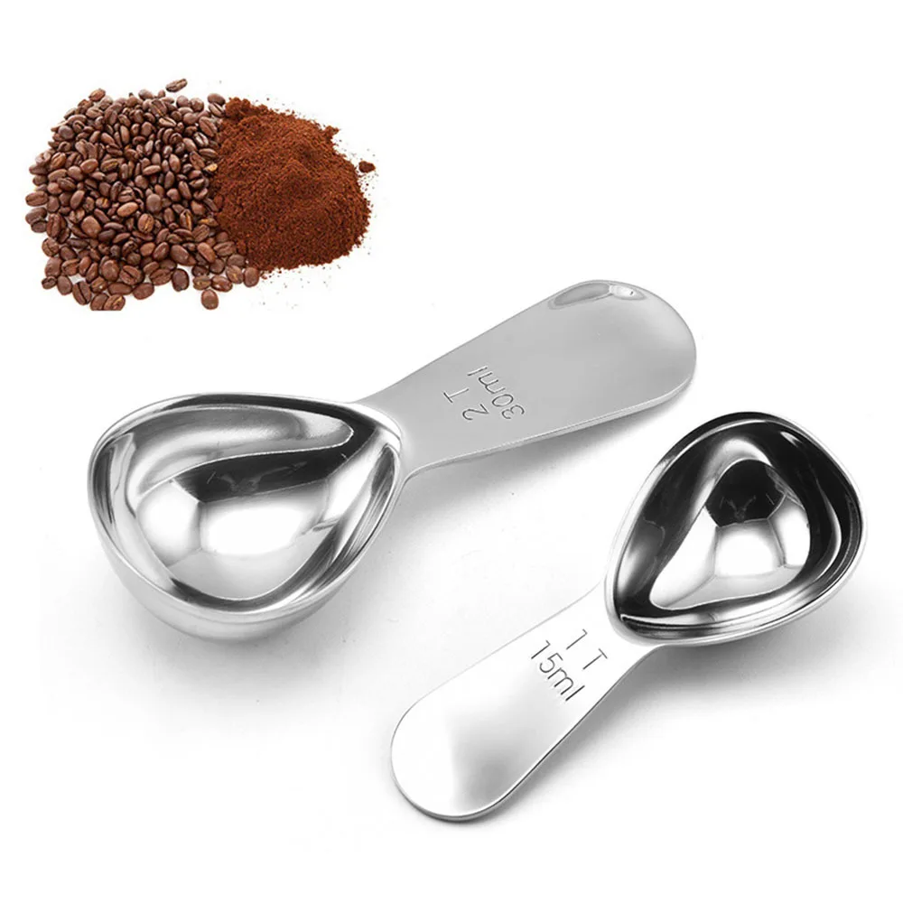 Stainless Steel Coffee Spoons Coffee Measuring Scoop with Graduated Measuring Spoon 15ml/30ml Beans Tea Sugar Barista tools