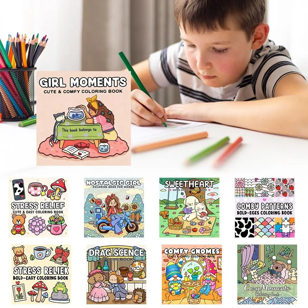 Cartoon Coloring Book Educational Stress Relief Graffiti Painting Book Painting Gift Montessori Drawing Toy for Adults And Teens