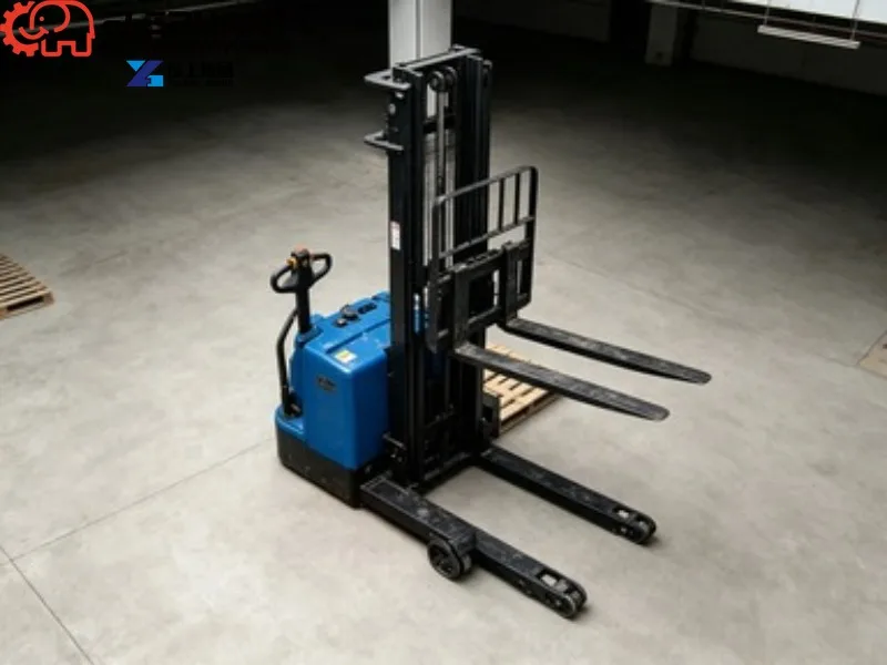 High Efficiency 1.6 Ton Electric Straddle Stacker, AC Motor Pallet Stacking Machine With Regenerative Brake For Warehouse